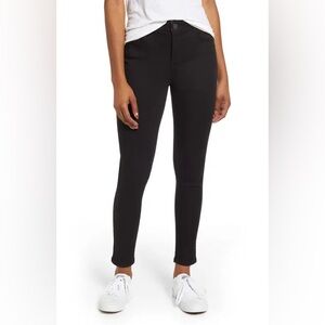 Topshop Cream Fabric High Rise Black Jeans